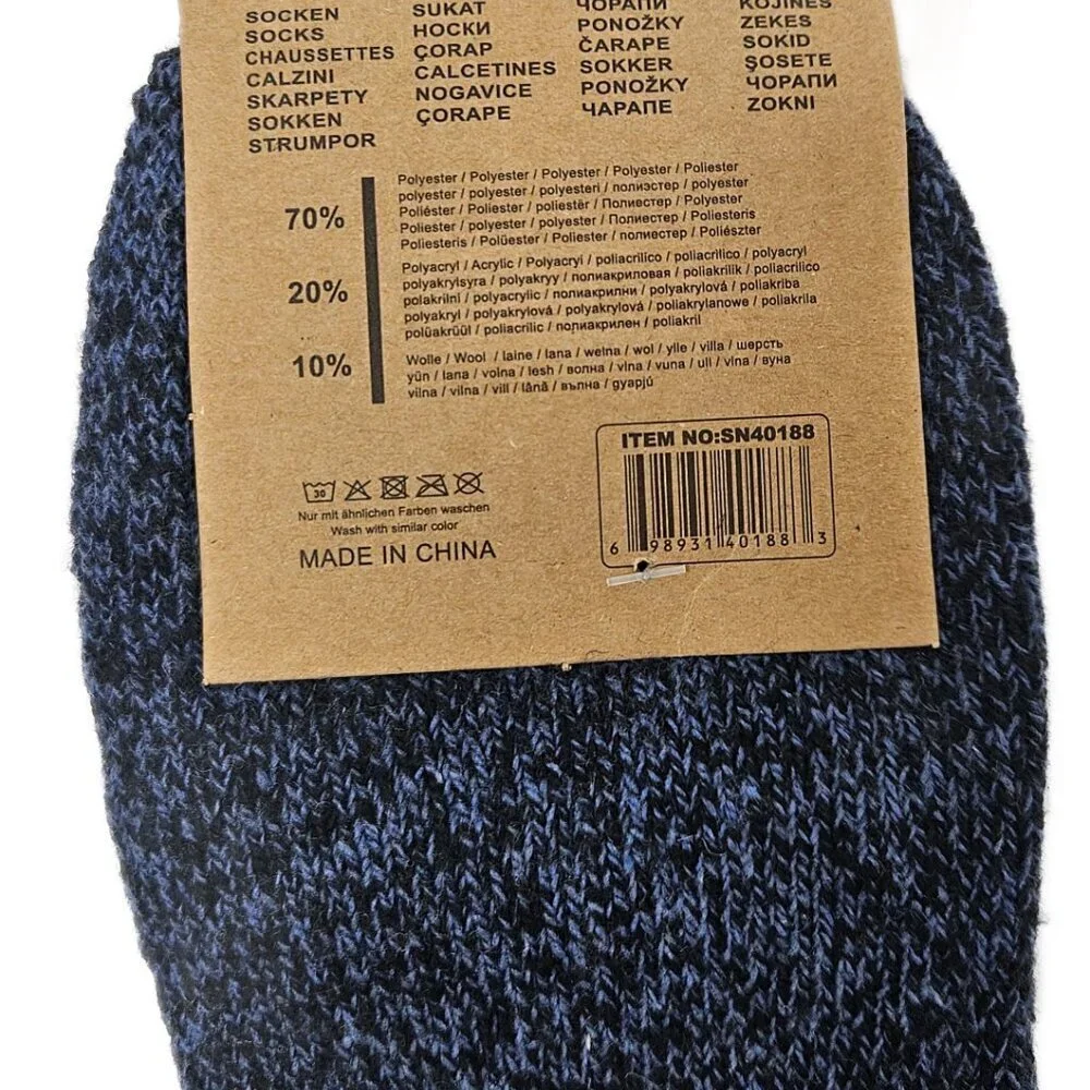Womens Winter Socks Alpaca Wool Solid Warm Boot Casual Thermal Thick 9-11 6-Pack